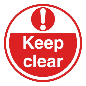 Keep clear red floor sign